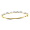 Image 1 : Womens Round Diamond Bangle Bracelet 3 Cttw 14kt Yellow Gold - REF-247W9K
