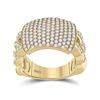 Image 1 : Mens Round Diamond Statement Fashion Ring 2 Cttw 10kt Yellow Gold - REF-120M5H