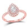Image 1 : Pear Diamond Solitaire Bridal Wedding Engagement Ring 3/4 Cttw 14kt Rose Gold - REF-131M9H