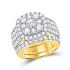 Image 1 : Round Diamond Bridal Wedding Ring Band Set 3-3/4 Cttw 14kt Yellow Gold - REF-274F5W