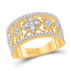 Image 1 : Womens Round Diamond Clover Square Band Ring 5/8 Cttw 14kt Yellow Gold - REF-65X5A