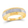 Image 1 : Mens Round Diamond Pave Band Ring 1/6 Cttw 10kt Two-tone Gold - REF-24W9K