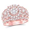 Image 1 : Round Diamond Bridal Wedding Ring Band Set 2 Cttw 14kt Rose Gold - REF-151R9X