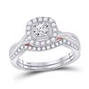 Image 1 : Round Diamond Bridal Wedding Ring Band Set 1/2 Cttw 10kt Two-tone Gold - REF-46X5A