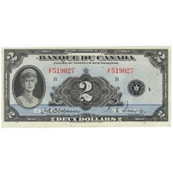 $2.00 1935 French note, BC-4, AU/UNC +