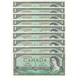 $1.00 1954 replacement, BC-37bA, 9 cons