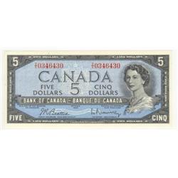 $5.00 4 digit radar note 1954, BC-39b, 