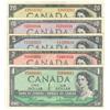 Image 1 : Lot of 5 notes 1954 $1 to $20, Fine/Ver
