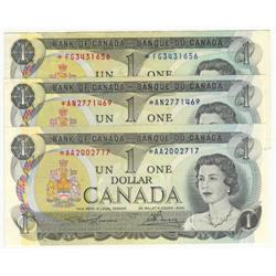 3 x $1.00 1973 repl, BC-46aA *AA, *AN, 