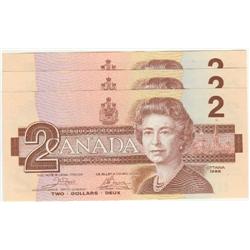 $2.00 1986, BC-55a, UNC, 3 cons AUH