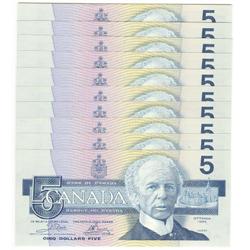 $5.00 1986, BC-56a, UNC, 10 x ENB