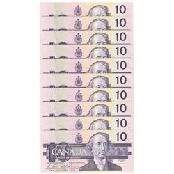 $10.00 1989, BC-57b, UNC, 10 cons BDJ