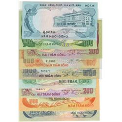 South Vietnam lot of 9 notes read