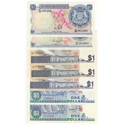 Singapore lot of 7 x $1 different