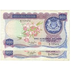 Singapore, 2 x 100 dollar issue 1967-73