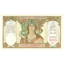 Tahiti, 100 Francs issue 1939-40, Speci