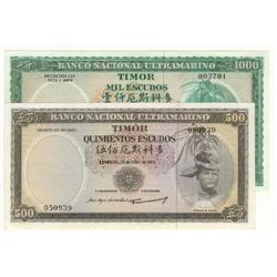 Timor, issue of 1963-68,  500 & 1000 es