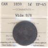 Image 1 : 1 Large Cent 1859, ICCS EF-45; Wide 9/8