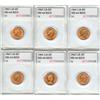 Image 1 : 6 x Cent 1965 LB, B5 all ACG MS-64 Red