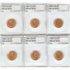 Image 1 : 6 x Cent 1965 LB, B5 all ACG MS-65 Red