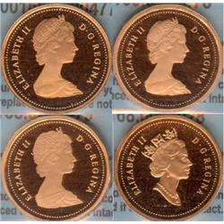 4 Cent 1981, 1982, 1987 & 1994 CCCS PF-