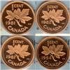 Image 2 : 4 Cent 1981, 1982, 1987 & 1994 CCCS PF-