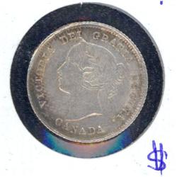 5 Cents 1875H, AU-50; Small Date