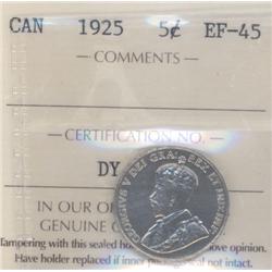 5 Cents 1925, ICCS certified EF-45