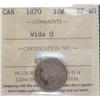 Image 1 : 10 Cents 1870, ICCS certified EF-40; Wi