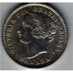 10 Cents 1874H CCCS certified AU-55