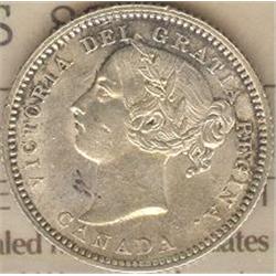 10 Cents 1886 ICCS AU-58; Obv # 5, Rep 