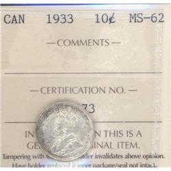 10 Cents 1933, ICCS certified MS-62