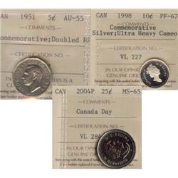 Lot of 3 ICCS certified coins please re