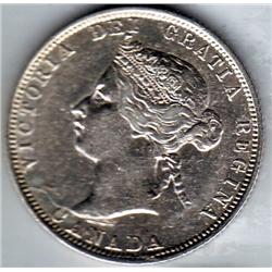 25 Cents 1874H ICCS certified EF-40