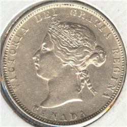 25 Cents 1881H in VF-30
