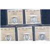 Image 1 : Lot of 5 X 25 Cents all ICCS certified 