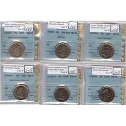 Lot of 6 x 25 Cents all CCCS MS-65 from