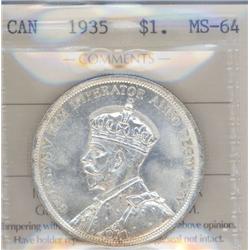 1 Dollar 1935, ICCS certified MS-64