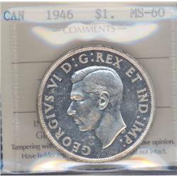 1 Dollar 1946, ICCS certified MS-60