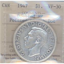 1 Dollar 1947, ICCS VF-30; 2 x HP, P7 w