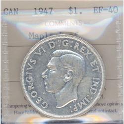 1 Dollar 1947, ICCS EF-40; Maple Leaf