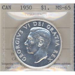 Dollar 1950, ICCS certified MS-65