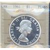 Image 1 : 1 Dollar 1961, ICCS PL-65 Heavy-Cameo
