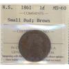 Image 1 : Nova-Scotia 1 Large Cent 1861, ICCS MS-
