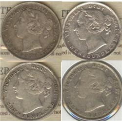 Newfoundland lot of 4 x 20 Cents incl 3