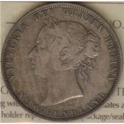 Newfoundland 50 Cents 1874 ICCS certifi