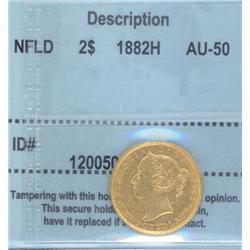 Newfoudland 2 Dollars Gold 1882H, CCCSA