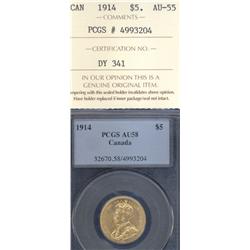 5 Dollars Gold 1914, PCGS AU-58 ICCS AU