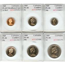 Proof Like Set 1969 all coins certified