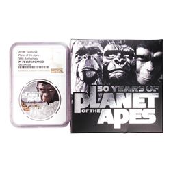 2018P Tuvalu $1 Proof Planet of the Apes Silver Coin NGC PF70 Ultra Cameo w/Box & COA